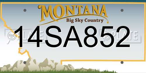 14SA852 Montana License Plate