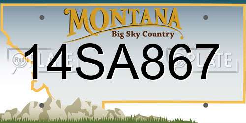 14SA867 Montana License Plate
