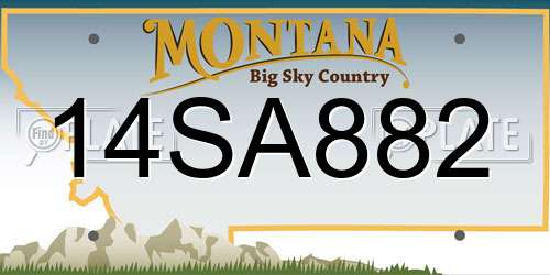 14SA882 Montana License Plate