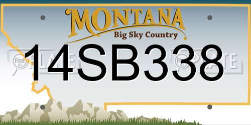 14SB338 Montana License Plate