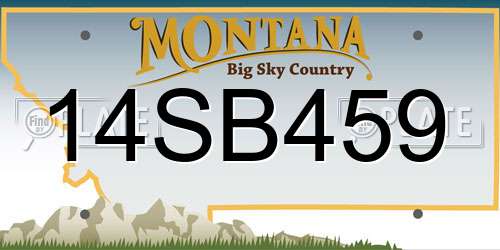 14SB459 Montana License Plate