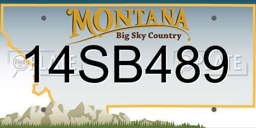 14SB489 Montana License Plate