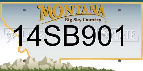 14SB901 Montana License Plate
