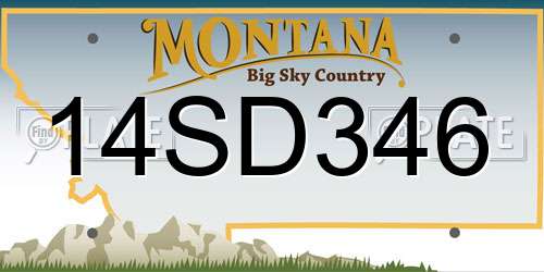 14SD346 Montana License Plate