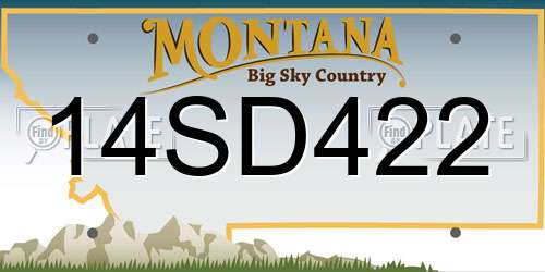 14SD422 Montana License Plate