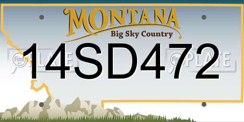 14SD472 Montana License Plate