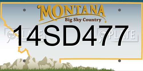 14SD477 Montana License Plate
