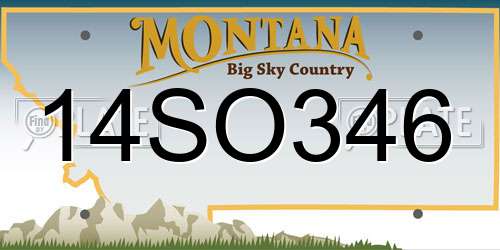 14SO346 Montana License Plate
