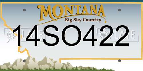 14SO422 Montana License Plate