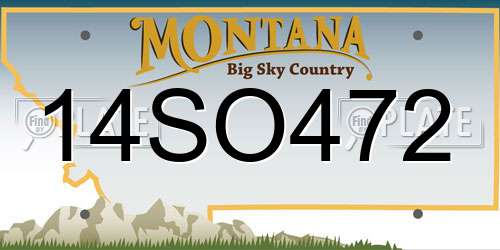 14SO472 Montana License Plate