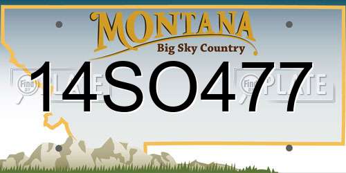 14SO477 Montana License Plate