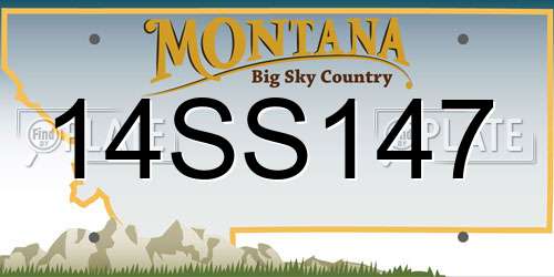 14SS147 Montana License Plate