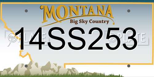 14SS253 Montana License Plate