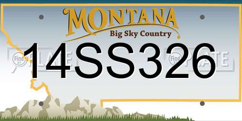 14SS326 Montana License Plate