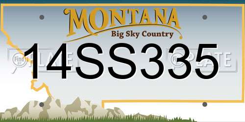 14SS335 Montana License Plate