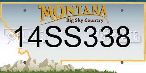 14SS338 Montana License Plate