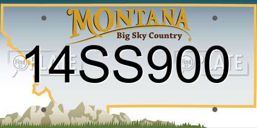 14SS900 Montana License Plate