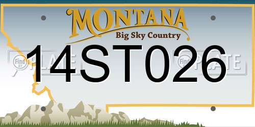 14ST026 Montana License Plate