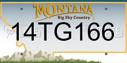 14TG166 Montana License Plate