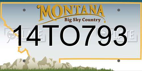 14TO793 Montana License Plate