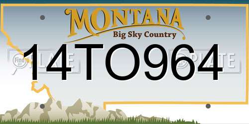 14TO964 Montana License Plate