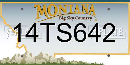 14TS642 Montana License Plate