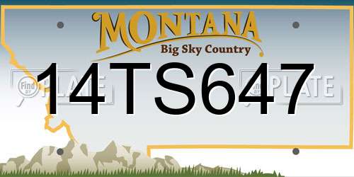 14TS647 Montana License Plate