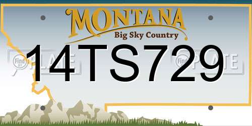 14TS729 Montana License Plate