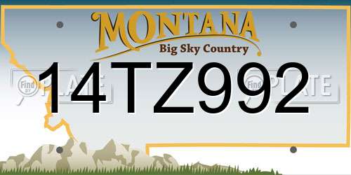 14TZ992 Montana License Plate