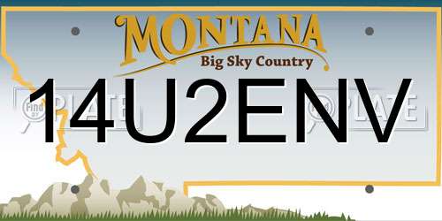 14U2ENV Montana License Plate