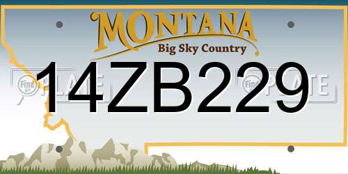 14ZB229 Montana License Plate