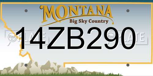 14ZB290 Montana License Plate