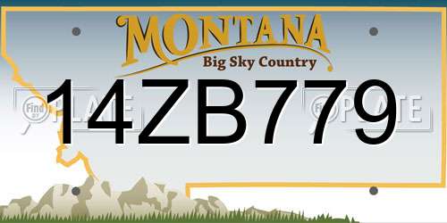 14ZB779 Montana License Plate