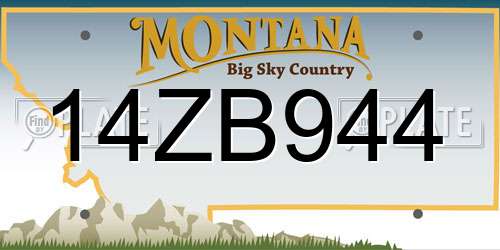 14ZB944 Montana License Plate