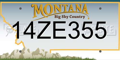 14ZE355 Montana License Plate