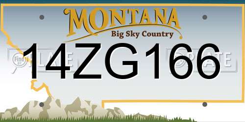 14ZG166 Montana License Plate