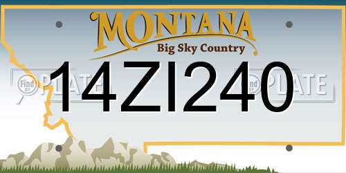 14ZI240 Montana License Plate