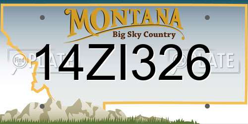 14ZI326 Montana License Plate