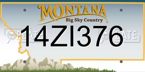 14ZI376 Montana License Plate