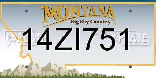14ZI751 Montana License Plate