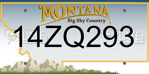 14ZQ293 Montana License Plate
