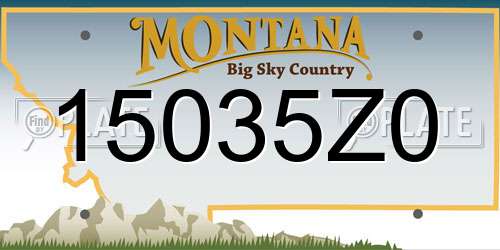 15035Z0 Montana License Plate