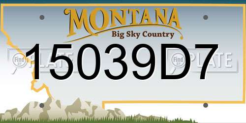 15039D7 Montana License Plate