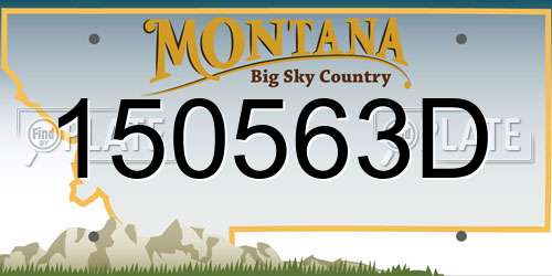 150563D Montana License Plate