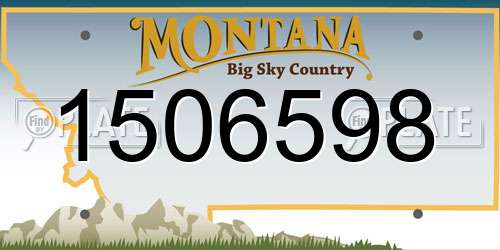 1506598 Montana License Plate