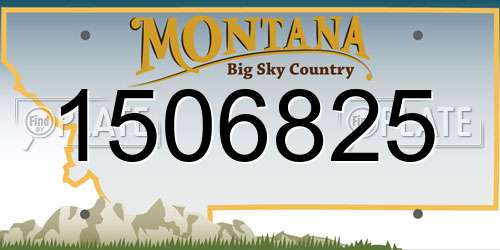 1506825 Montana License Plate