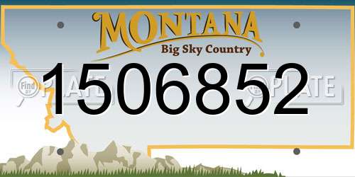 1506852 Montana License Plate