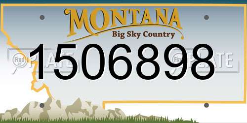 1506898 Montana License Plate