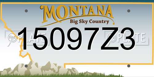 15097Z3 Montana License Plate