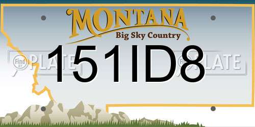151ID8 Montana License Plate